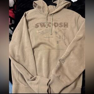 Nike Beige Hoodie with Swoosh